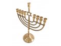 Antique Style Chanukah Menorah with Star of David, for Candles - 10 Inches