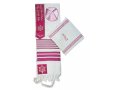 Ateret Acrylic Tallit Set, Pink Stripes, Star of David Motif