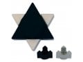 Avner Agayof Aluminum Travel Shabbat Candlesticks, Star of David - Black