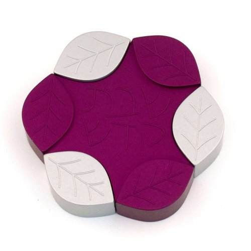 Avner Agayof Anodized Aluminum Travel Candle Holders, Leaf Collection - Purple