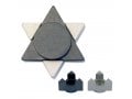 Avner Agayof Anodized Aluminum Travel Shabbat Candlesticks, Star of David - Gray