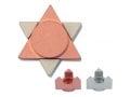 Avner Agayof Anodized Aluminum Travel Shabbat Candlesticks, Star of David - Pink