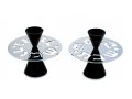 Avner Agayof Contemporary Candlesticks, Shabbat Shalom Disc - Black