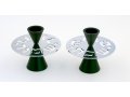 Avner Agayof Contemporary Candlesticks, Shabbat Shalom Disc  Dark Green