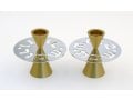 Avner Agayof Contemporary Candlesticks, Shabbat Shalom Disc - Gold