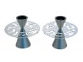 Avner Agayof Contemporary Candlesticks, Shabbat Shalom Disc - Gray