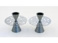 Avner Agayof Contemporary Candlesticks, Shabbat Shalom Disc - Gray