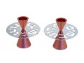 Avner Agayof Contemporary Candlesticks, Shabbat Shalom Disc - Pink