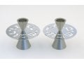 Avner Agayof Contemporary Candlesticks, Shabbat Shalom Disc  Silver