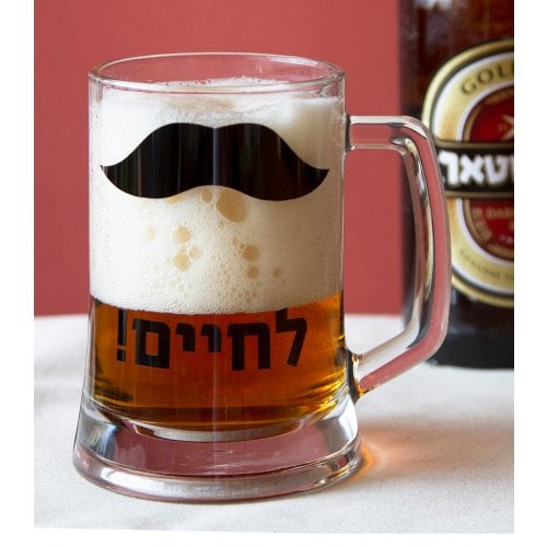 Barbara Shaw Beer Pint Glass - Le'Chaim in Hebrew 1 in stock