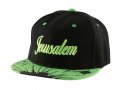 Baseball Cap with Jerusalem and Paint Splatter Design - Black & Green