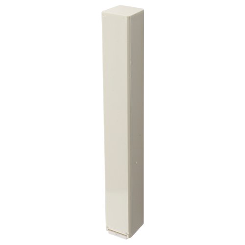 Beige Plastic Mezuzah Case, Silver Shin - Option for 10 cm or 12 cm Scroll