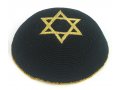 Black & Gold Star of David knitted kippah