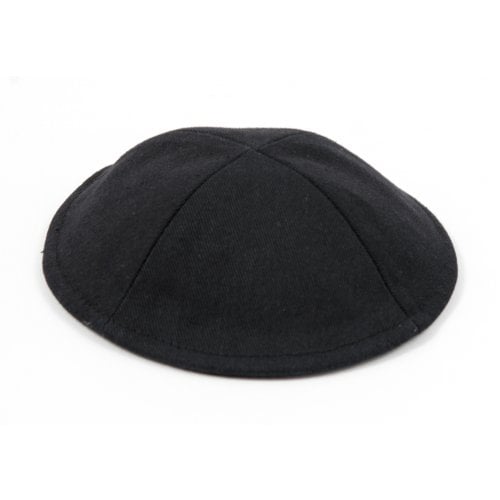 Black Cloth Kippah with Attached Clip