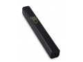 Black Colored Wood Mezuzah Case with Gold Shin Outline