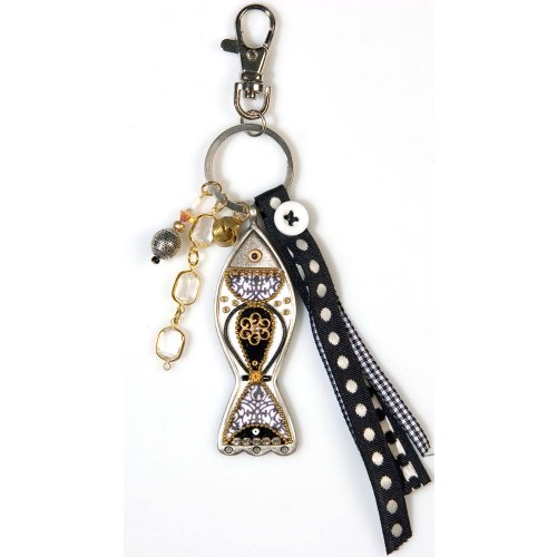 Black-White Fish Keychain by Ester Shahaf