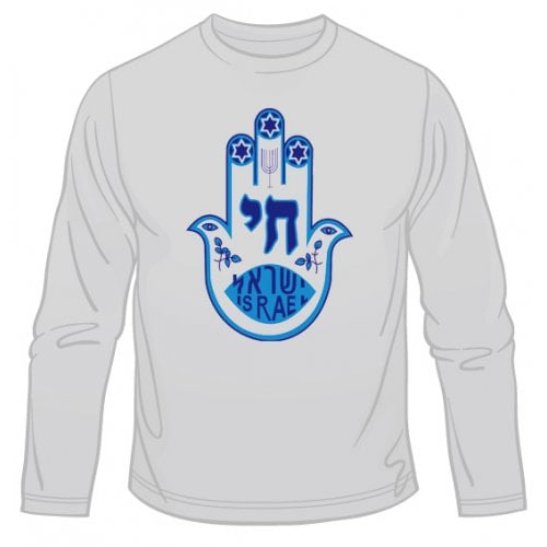 Blue Hamsa Chai Long Sleeve T-Shirt