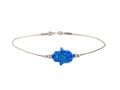 Blue Opal Hamsa Silver Bracelet