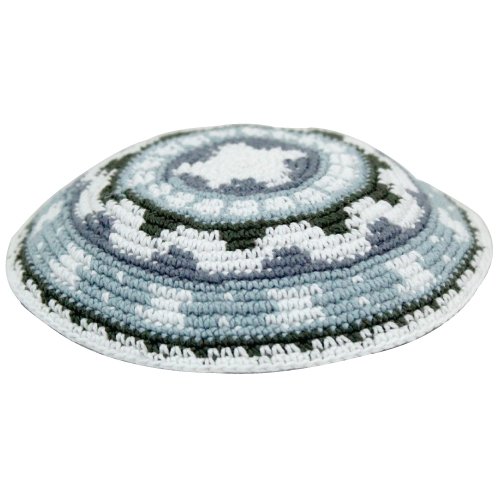 Blue-Green DMC Knitted Kippah