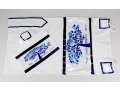 Blue-White Tree of Life Tallit Set - Galilee Silk - 1 in stock at a great price