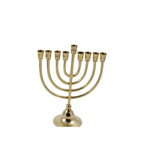 Brass Chanukah Menorah Classic Design, for Candles - 10 Inches