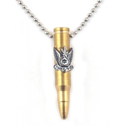 Bronze Israeli Army M-16 Rifle Bullet Pendant - Air Force Emblem