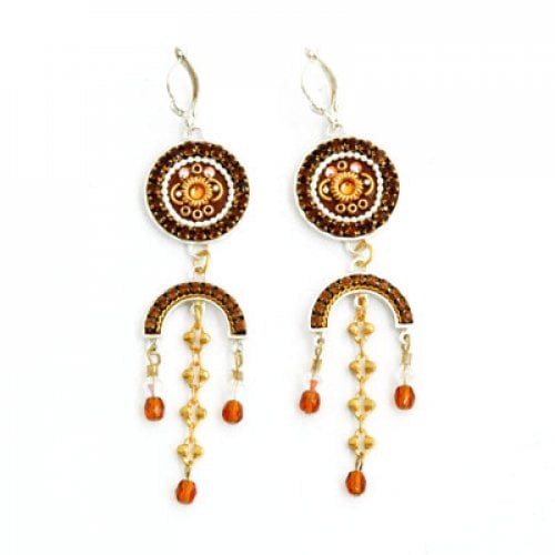 Brown Oriental Earrings by Ester Shahaf