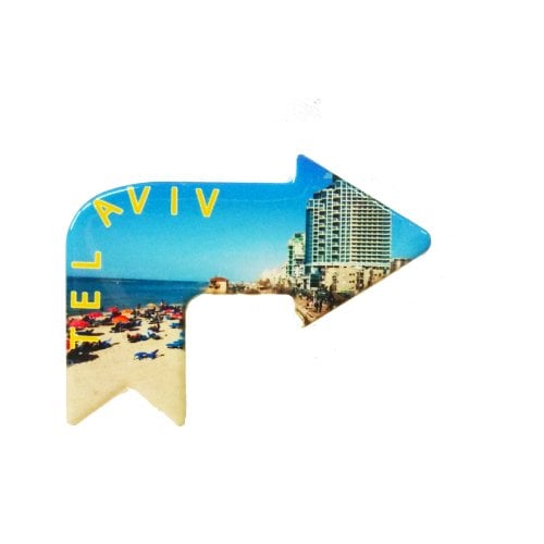 Ceramic Magnet  Arrow Shape Pointing to Tel Aviv