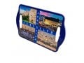 Ceramic Serving Tray with Four Colorful Famous Landmarks in Jerusalem