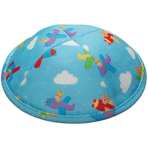 Children's Airplane Design Flat Cloth Kippah