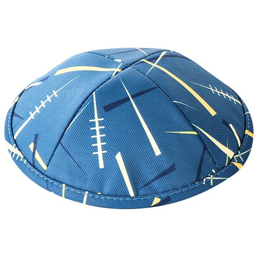 Children's Blue Design Flat Cloth Kippah