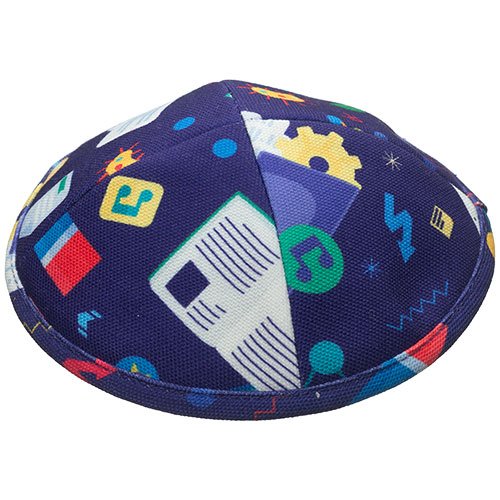 Children's Colorful Design Flat Cloth Kippah