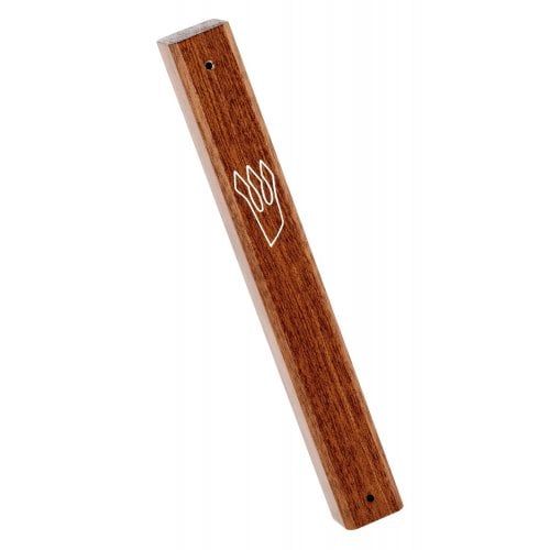 Classic Dark Brown Wood Mezuzah