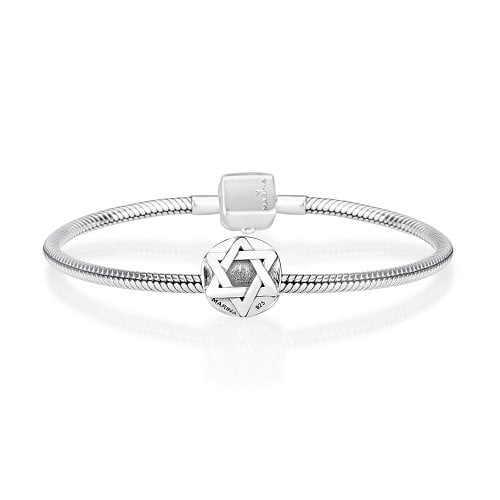 Classic Round Silver Star of David Charm