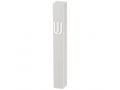 Classic White Plastic Mezuzah Case, Silver Shin - for Scroll of 12 cm Length