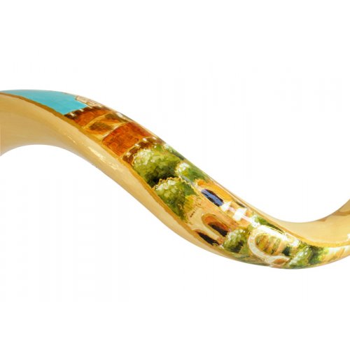 Collectors Hand Painted Yemenite Shofar - Jerusalem