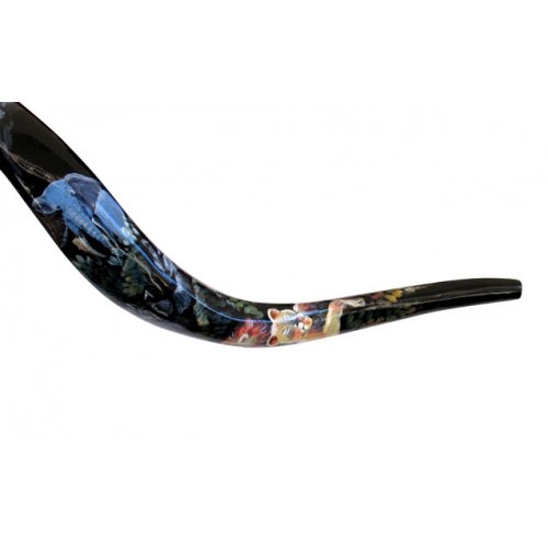 Collectors Hand Painted Yemenite Shofar - Noah's Ark