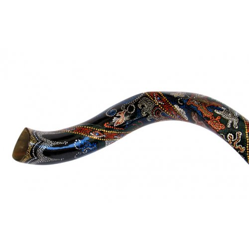 Collectors Hand Painted Yemenite Shofar - Oriental