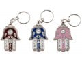 Colorful Hamsa Keychain - Mazal in Hebrew with Fish and Eye