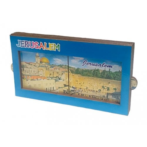 Colorful Wood Magnet with Pull-Out Sides  Western Wall, Old City in Jerusalem