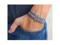 Compass Design Blue-White Rope Wrap Bracelet for Men