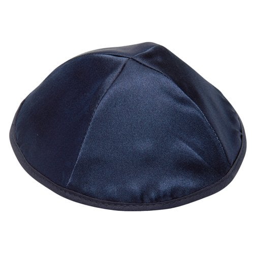 Dark Blue Satin Kippah