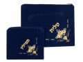 Dark Blue Velvet Tallit & Tefillin Bags Flowers design