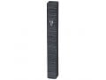 Dark Gray Plastic Mezuzah Case with Fine Gray Stripes, Silver Shin  Three Sizes