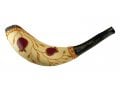 Dark Hand Painted Rams Horn Shofar - Pomegranate