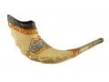 Dark Hand Painted Rams Horn Shofar -Jerusalem