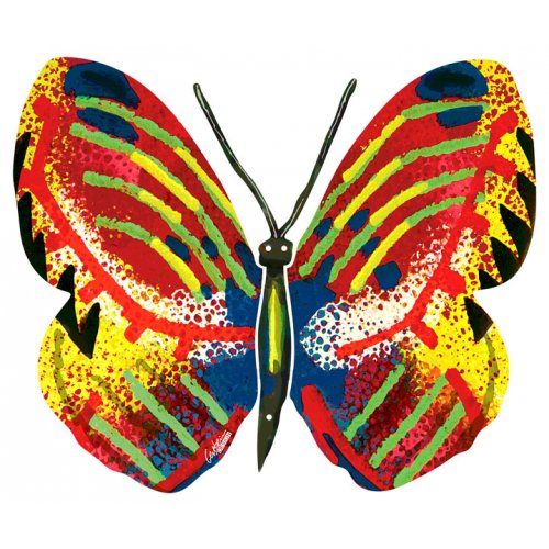 David Gerstein Double Sided Steel Wall Sculpture - Tsiona Butterfly