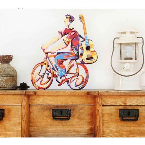 David Gerstein Free Standing Double Sided Bicycle Sculpture - Troubadour Rider