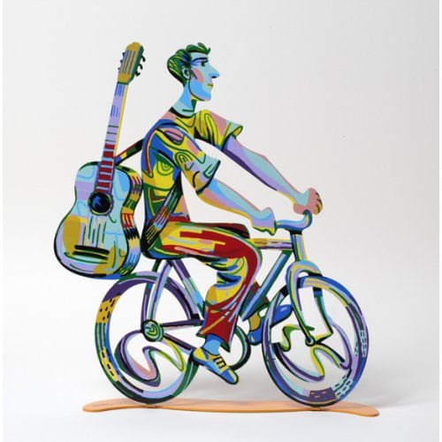 David Gerstein Free Standing Double Sided Bicycle Sculpture - Troubadour Rider