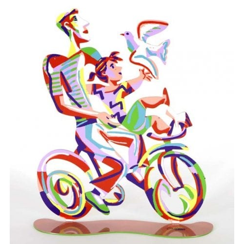 David Gerstein Free Standing Double Sided Bicycle Sculpture - Weekend Ride